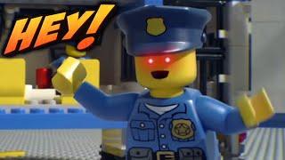 A man has fallen into the river in LEGO City but EVERYONE says "HEY!"