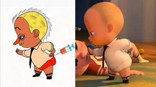 The Baby boss drawing meme - bts boy with luv song - boss baby disney meme drawing meme