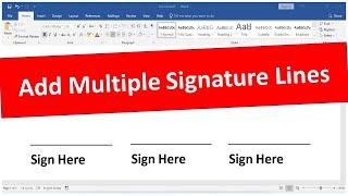 How to Add Multiple Signature Lines in Word