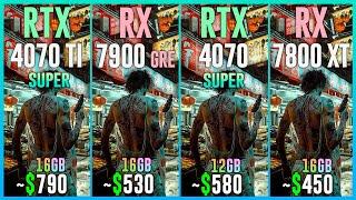 RTX 4070 TI SUPER vs RX 7900 GRE vs RTX 4070 SUPER vs RX 7800 XT - Tested in 25 Games