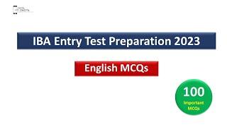 IBA Entry Test Preparation 2023 English MCQs | IBA test preparation 2023