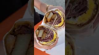 Would you try this BREAKFAST PASTRAMI BURRITO?  Get it from Saltwater Deck