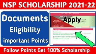 NSP Scholarship 2021-22 Apply Date , Eligibility & Documents | NSP Scholarship 2021-22 New Update