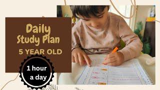 Daily Study/Learning Plan @ Home for a 5 year old Child | 1 HOUR a day| 1st Grade Study Plan India