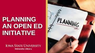 Planning an Open Education Initiative