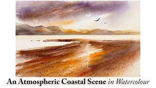 Capturing the Glow of Sunset in Watercolour | Coastal Landscape Painting Demonstration | Loose Style