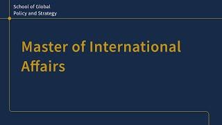 GPS Master of International Affairs degree overview