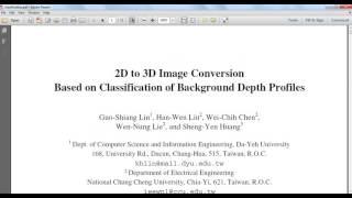 2D to 3D Image Conversion based on matlab code||ieee image processing projects at bangalore,trichy