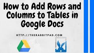 How to Add Another Row or Column to a Table in Google Docs