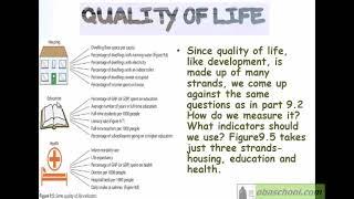 Some quality of life indicators Geography IGCSE