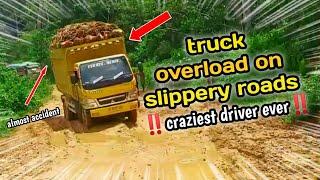 Crazy truck driving ‼️| Palm Oil Indonesia