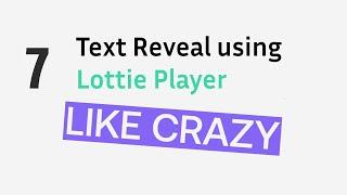 Brand portfolio - E07 | Text Reveal using Lottie Player | Not a tutorial !