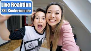 Johanns live Reaktion  Neues XXL Kinderzimmmer Roomtour | Jugendzimmer | Doppel VLOG | Mamiseelen