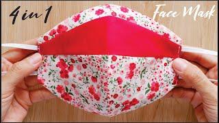 4 in 1 Face Mask With Filter Pocket - 4 Layers - 2 Tones - 2 Sides | Face Mask Sewing Tutorial