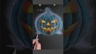 Tutorial: How to draw Pumpkinboloid  (color pencils on black paper edition)