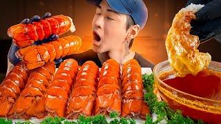 ASMR MUKBANG SEAFOOD BOIL LOBSTER TAILS | COOKING & EATING SOUNDS | Zach Choi ASMR