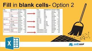 Fill in blank cells with the cell above- Option 2- Filter