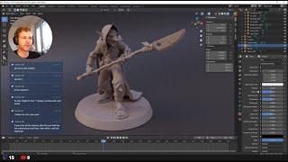 [Stream] Sculpting in Blender - Finishing a D&D/Wargaming Miniature