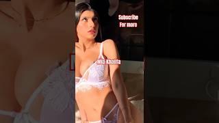 Mia Khalifa eva elfie lana Rhodes Bikini shoot hot sexy nude kiss navel big ass #kiss