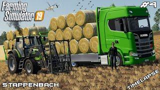 Baling straw & stacking bales in hayloft | Animals on Stappenbach | Farming Simulator 19 | Episode 4