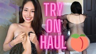 Transparent Try-On Haul With Mirror View I Squat Test With Adrianna 