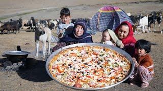 Organic Mountain Village life|Shepherd Mother Cooking  Pizza | Village Life of Afghanistan