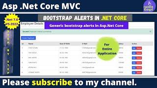 Display Bootstrap Alert Notification in ASP.NET Core | Generic Bootstrap Alerts in ASP.NET Core