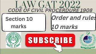 LAW GAT 2022 CPC SECTIONS PORTION 10 MARKS FULL SYLLABUS WITH DETAILED LECTURE #1MOST USEFUL VIDEOS
