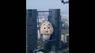 Tiktok compilation with green rabbit cute | Super cute fat bunny is floating in the air  #shorts