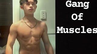 13 years old boy showing off his muscles #bodybuilding2023 #gangofmuscles#workoutmotivation