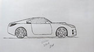 Как нарисовать Машину Легко и Просто - Уроки рисования для начинающих - Nissan 350 Z