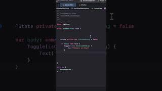 Toggle in SwiftUI #SwiftUI #SwiftuiTutorials #Shorts #appledevs