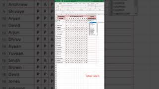 Creating an Attendance Sheet using COUNTIF in Excel | Tutor Joes