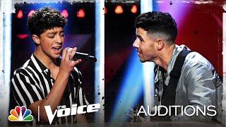 Nick Jonas Sings with Tate Brusa on Ed Sheeran's "Perfect" - The Voice Blind Auditions 2020
