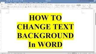 How To Change Background Color Of Text In Word