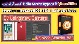 How to bypass Iphone 7 plus Hello Screen using unlock tool with new gasters iOS 15.7.1 | 2023