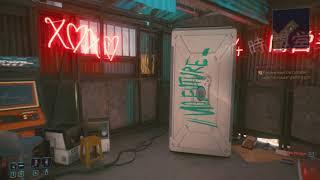 Cyberpunk 2077 2020 | Find and open the container "No Future" graffitil´d on it