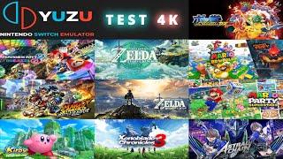 Yuzu Nintendo Switch Emulator Gameplay - Test 10 Games 4K 60FPS RX 6700 XT Ryzen 5 5600X