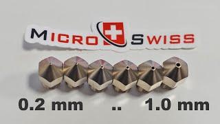 Testing Micro Swiss Plated Wear Resistant Nozzles from 0.2 to 1.0 mm (MK8 on Ender3V2)