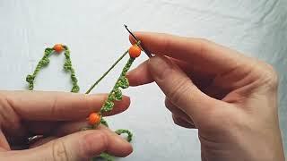  Стилизованая рябина крючком Тесьма с бусинами крючком Crochet Handmade Art deco