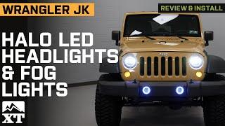 Jeep Wrangler JK 7-Inch Halo LED Headlights and Fog Lights with RGB Review & Install