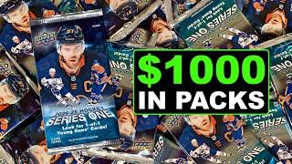 Opening $1000 Worth of Packs of 2024-25 Upper Deck Series 1 Hockey Hobby