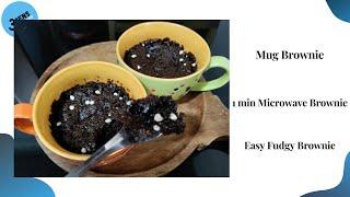 MUG BROWNIE || 1 MIN MICROWAVE BROWNIE || EASY FUDGY BROWNIE RECIPE || 3Gens Kitchen