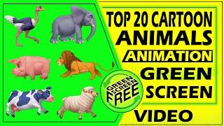 green screen cartoon animals | cartoon animals green screen | animated animals green screen