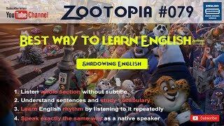 Shadowing English Zootophia#79 - Spoken english learning videos Language (quotation subject)