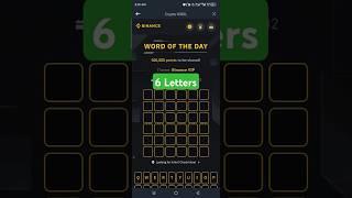 binance word of the day answer today | 6 letter word binance today | Binance VIP #wodlanswer