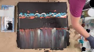 Sculptured Resin Over Fluid Swipe, Mixed Media, Fluid Acrylic Art Tutorial