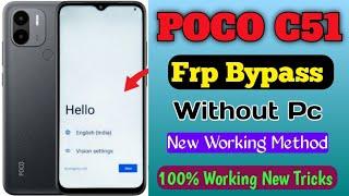 Poco C51 Frp Bypass / Android 13 New update poco frpunlock without pc c51 hard reset