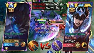 ARGUS VS GLOBAL BADANG IMMORTAL KING VS UNLIMITED STUN (new trick)