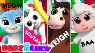 Canção de som animal | Musica infantil portuguesa | Educação | Luke and Lily | Desenhos animados